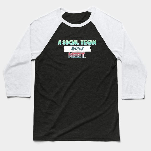 Social Vegan Baseball T-Shirt by YJ PRINTART